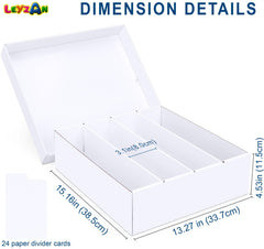 Leyzan trading card storage box dividers for organized, writable card indexing.