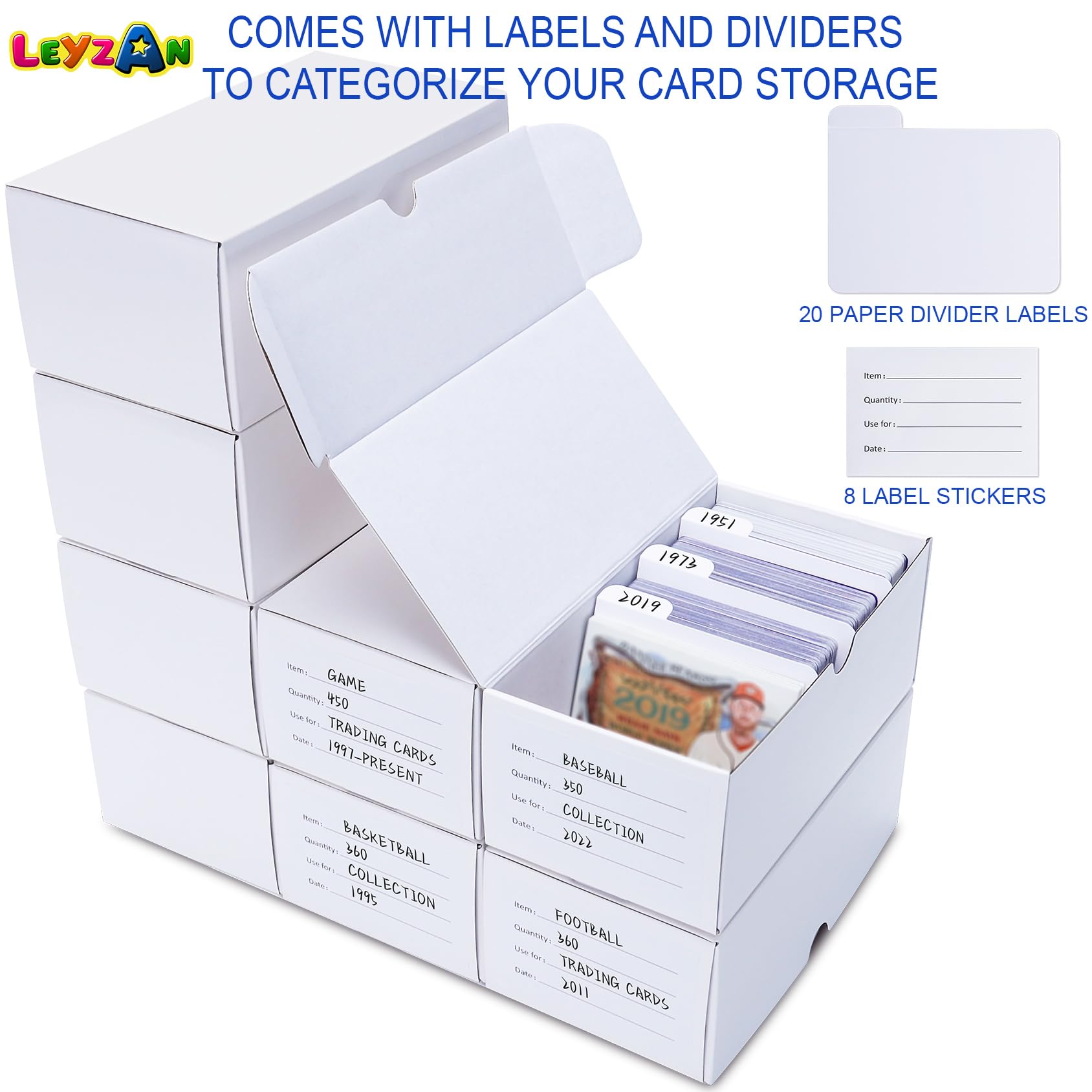 Leyzan labeled dividers enable tidy organization across collections
