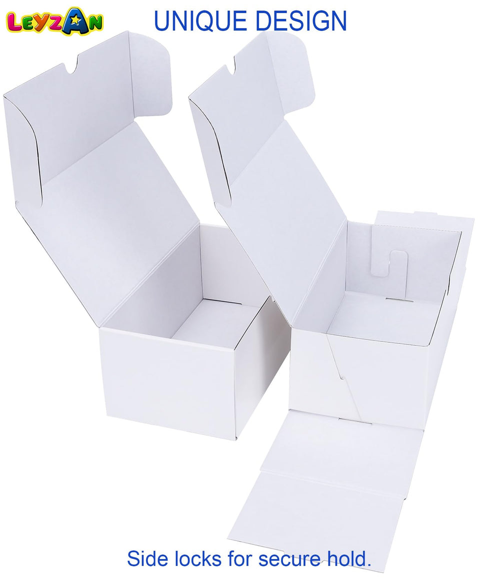Leyzan storage box stackable on shelves for neat display