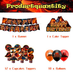LFCFDX volcano cake topper adds a bold birthday focal point.