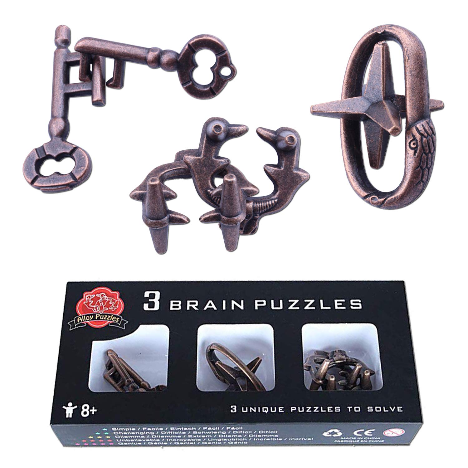 LFLQ brain teaser puzzle exterior in ferrous metal for durable, engaging play