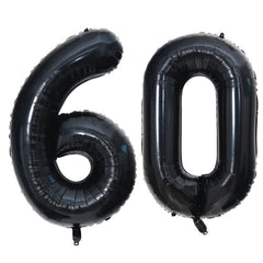 LHOAVWE 40-inch black number 0 balloon creates a bold birthday backdrop