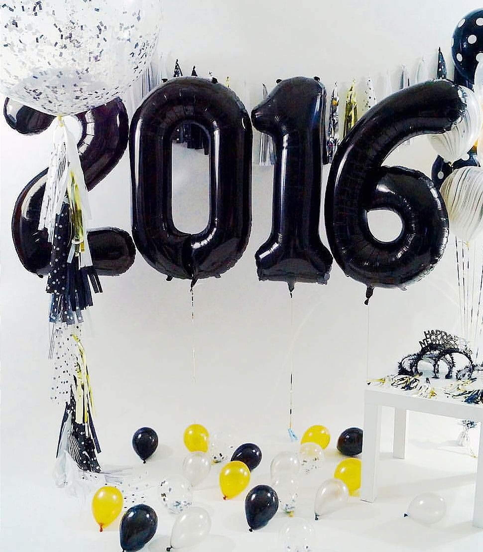LHOAVWE 60-number foil digital balloons for festive milestone decor