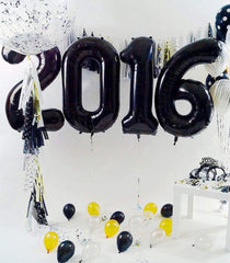LHOAVWE 60-number foil digital balloons for festive milestone decor
