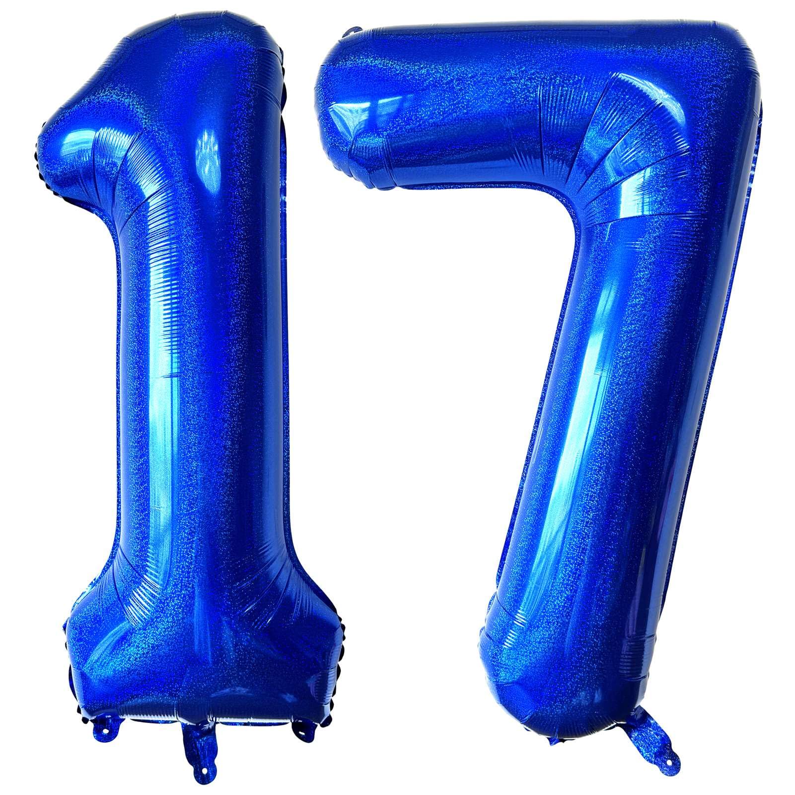 LHOAVWE Blue 17-number balloon 40-inch backdrop for standout birthday photos