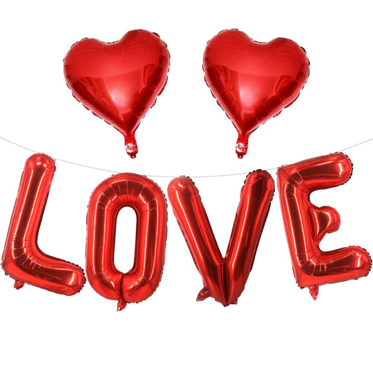 LHOAVWE love letters balloons front view, ideal for romantic backdrops.