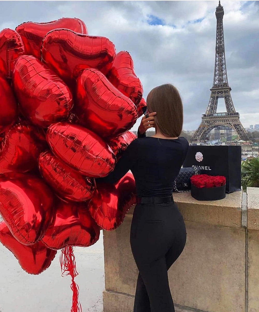LHOAVWE Mylar heart balloons, self-sealing and reusable for easy decor