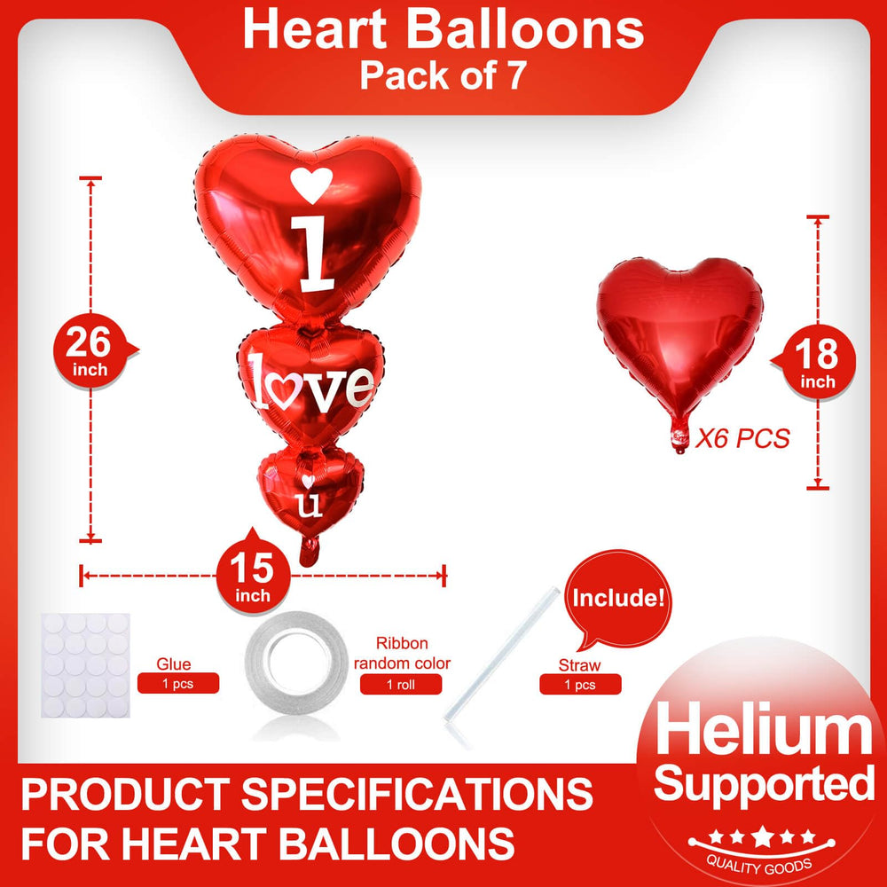 LHOAVWE red heart balloons add festive flair to weddings or anniversaries.