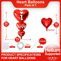 LHOAVWE red heart balloons add festive flair to weddings or anniversaries.