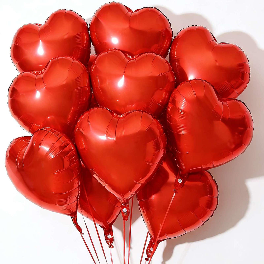 LHOAVWE red heart Mylar balloons, 18-inch, ideal for weddings and baby showers