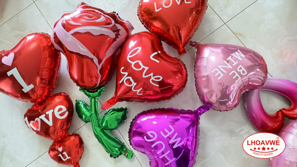 LHOAVWE backdrop balloons create a chic Valentine’s Day party setting.