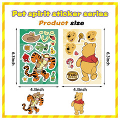 Close-up of vibrant Winnie Pooh Bear sticker designs on LHST sheet