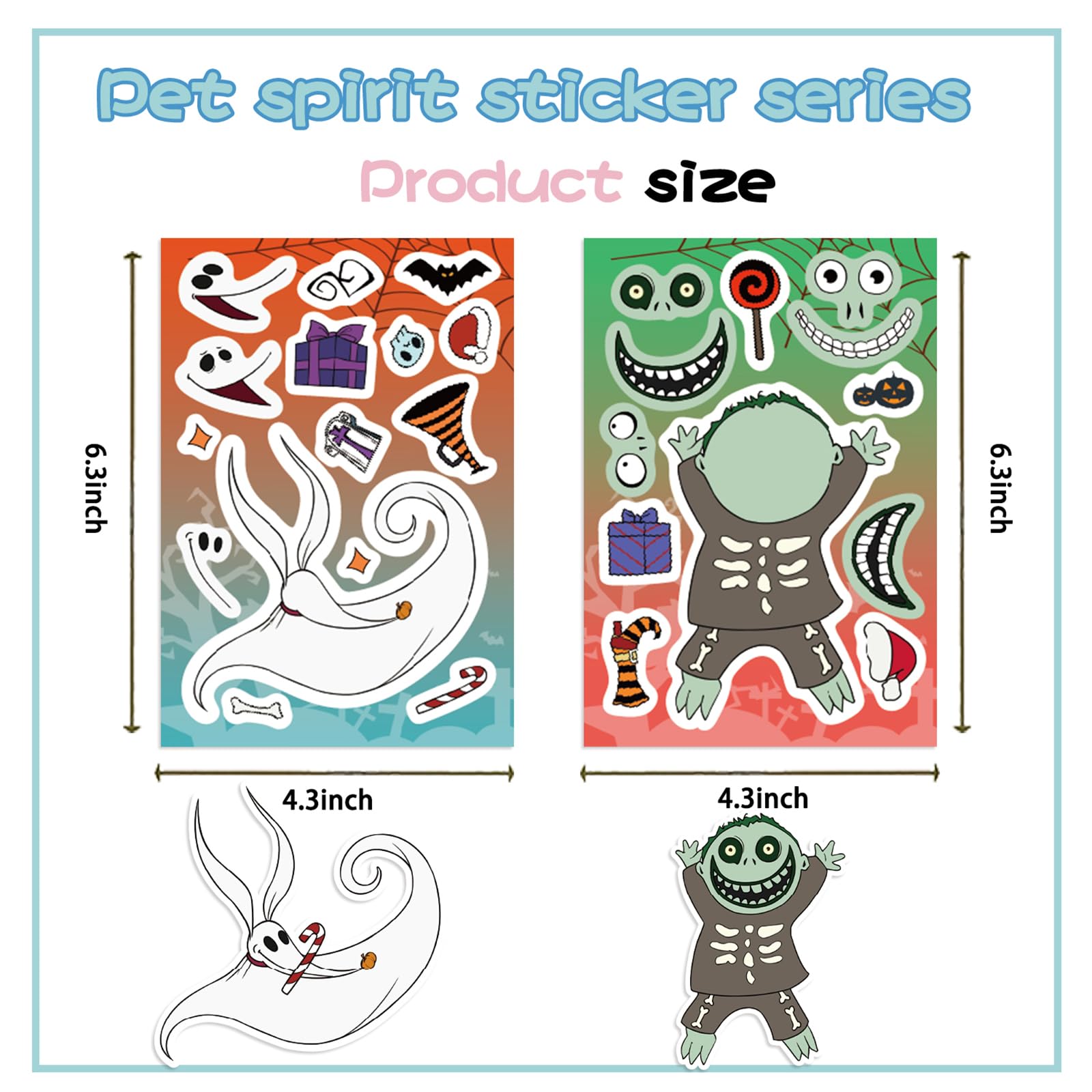 LIANKONG Make-a-face sticker pack ready for DIY decor projects.