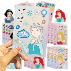 LIANKONG 24-sheet princess stickers close-up showing vibrant vinyl quality