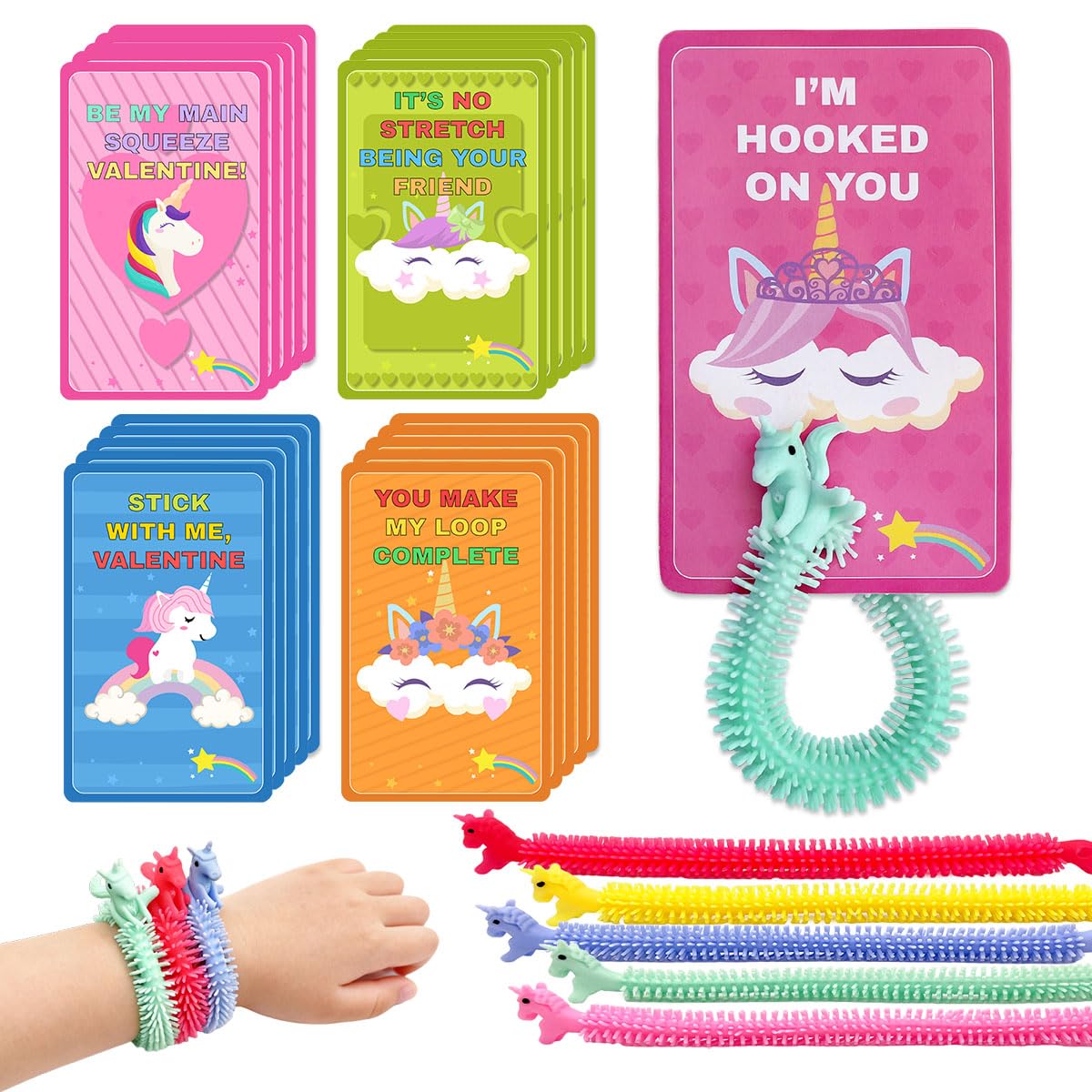 LIANORIST valentines cards for kids with unicorn strings—easy classroom activity.