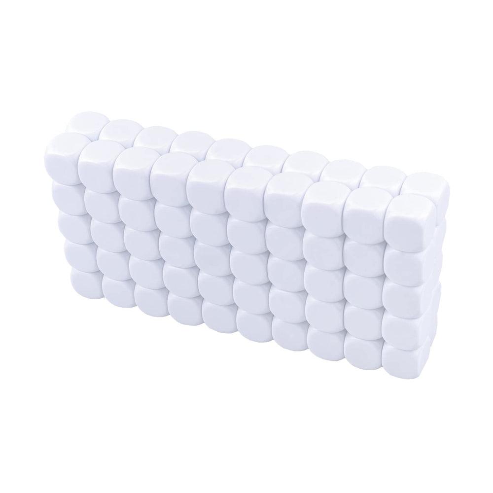 Lianshi 22mm white blank dice for classroom probability practice.
