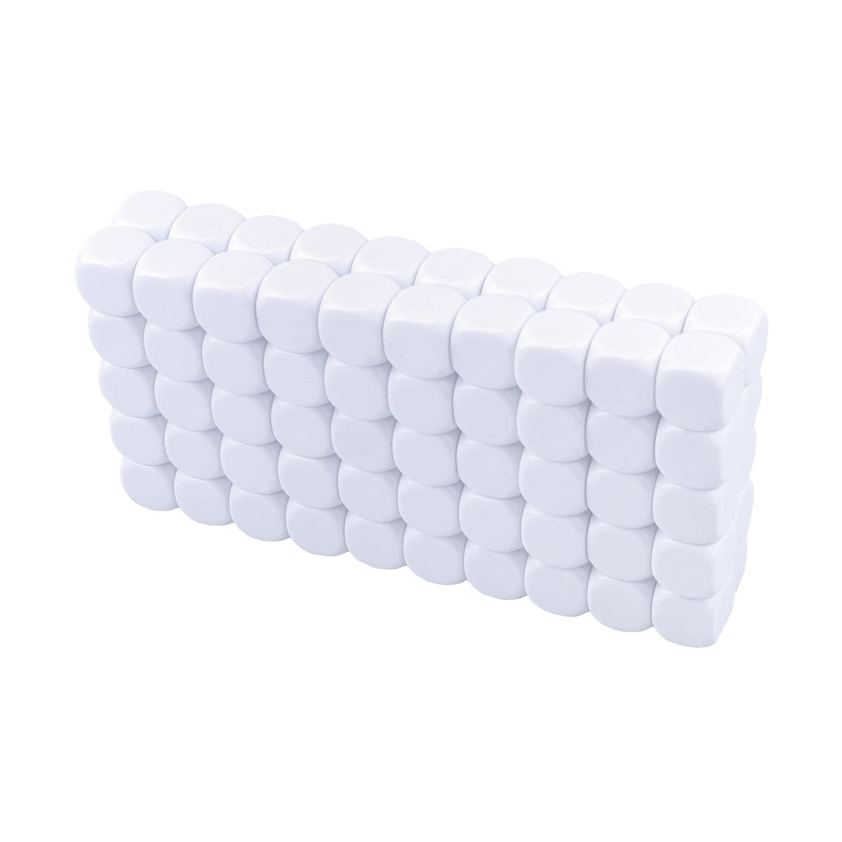 Lianshi 22mm white blank dice for classroom probability practice.
