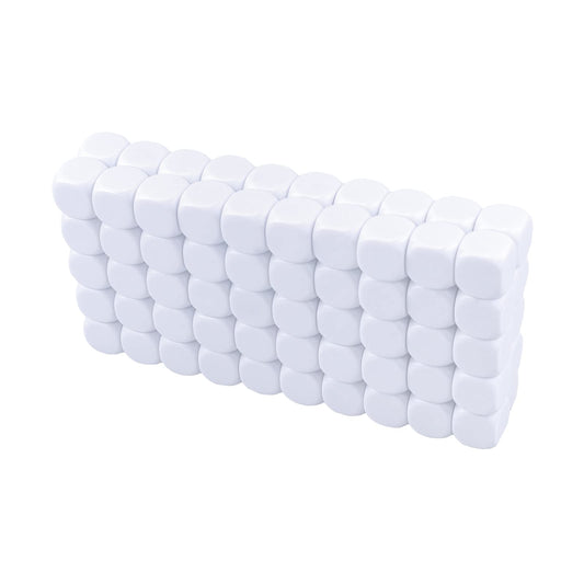 Lianshi 22mm white blank dice for classroom probability practice.