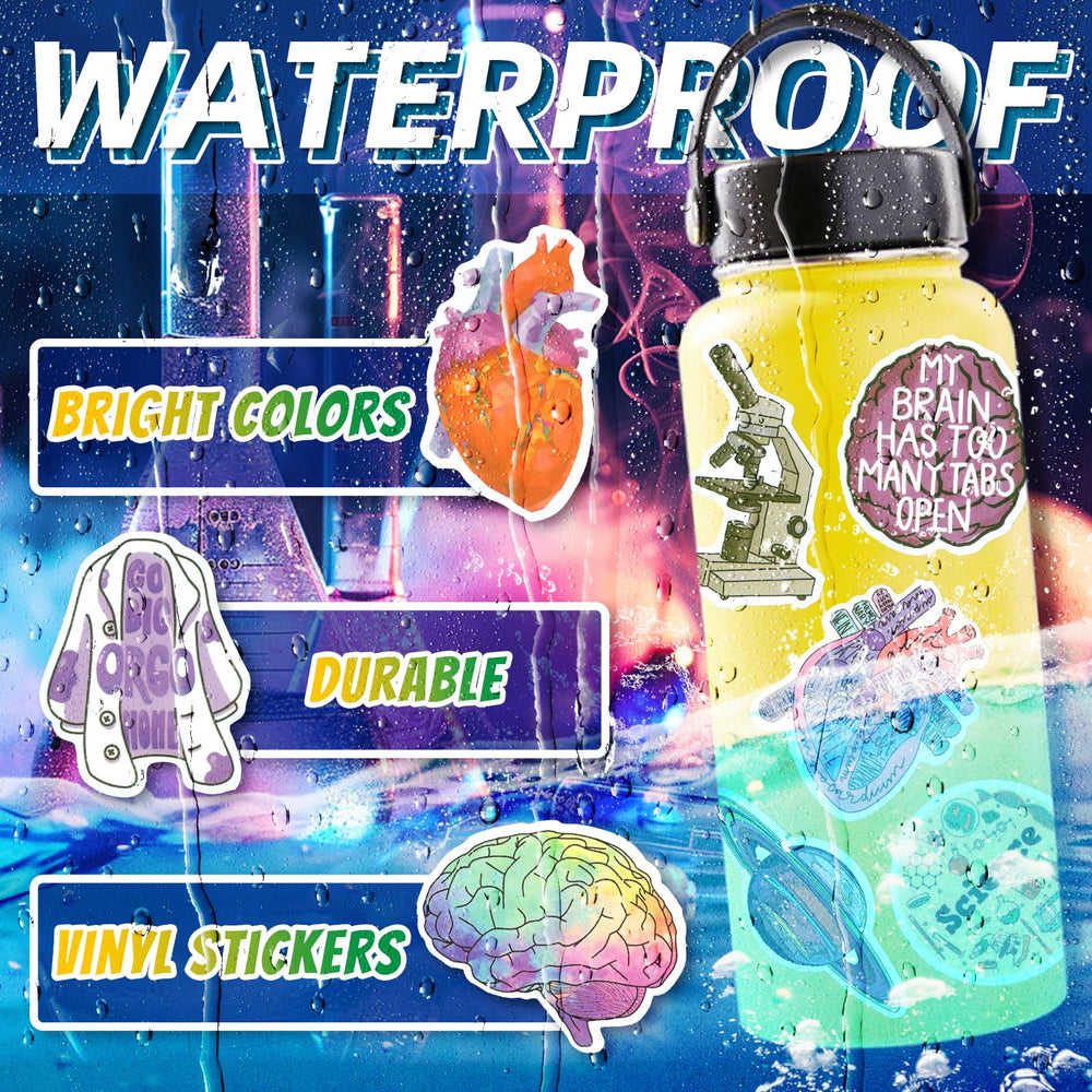 LIAOWL die-cut science stickers with clean edges on curved surfaces