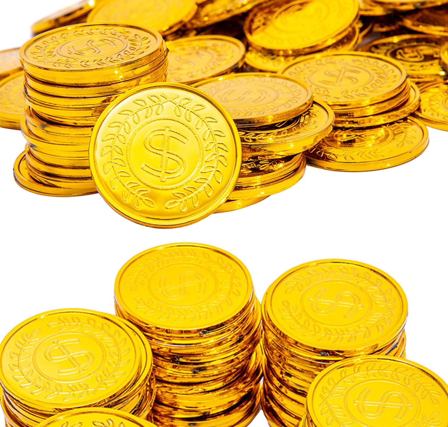 Liatunou gold shine coins ideal for eye-catching party displays.
