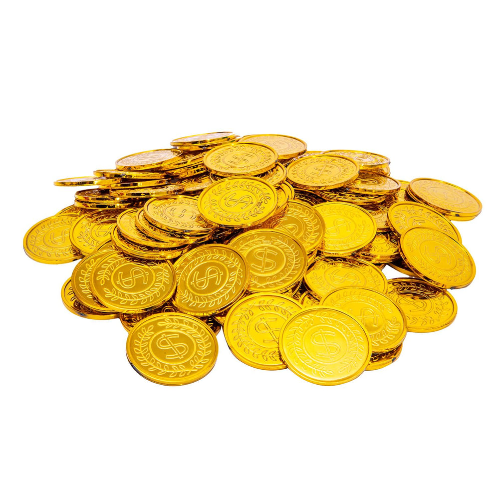 Liatunou treasure-hunt coins in chest display for scavenger fun