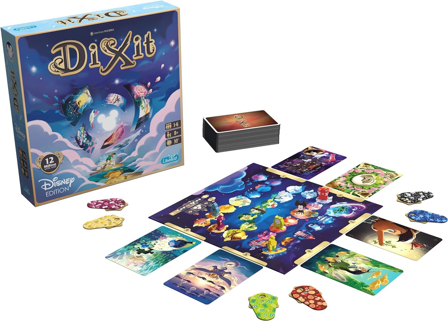 Libellud Dixit Disney Edition Woody and Buzz engage lighthearted family guessing.