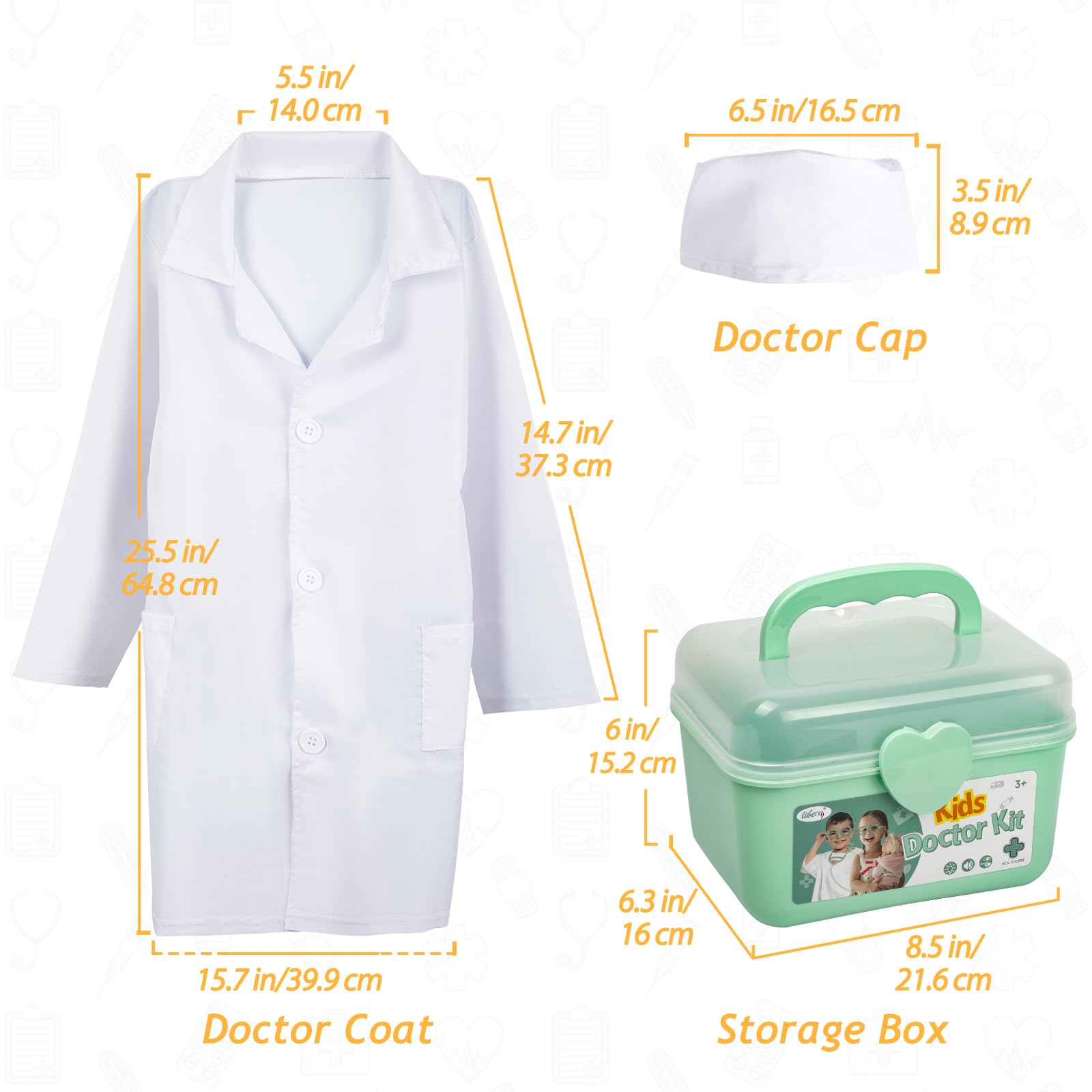 Liberry kit sound and light features engage kids during pretend medical play