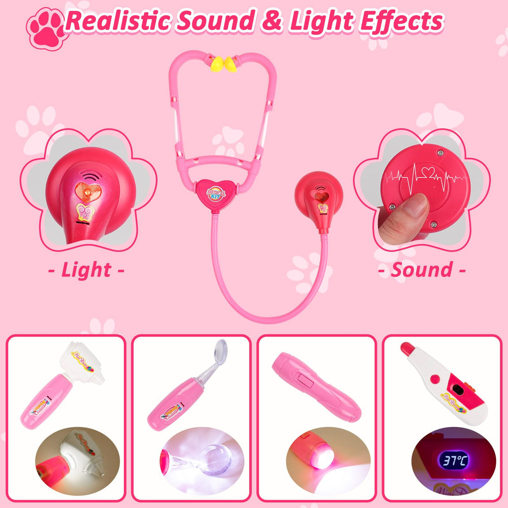 Liberry Doctor Kit stethoscope with heartbeat sounds for pretend exams