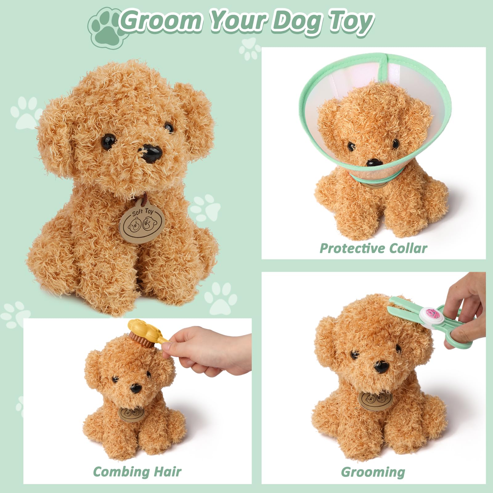 Liberry dog toy included for caring pretend pet sessions