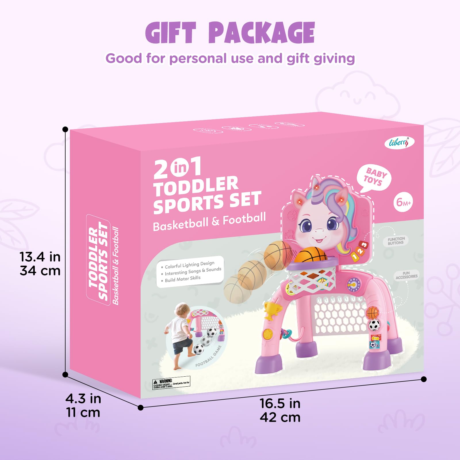 Liberry gift-ready packaging makes this 2-in-1 toy a nice present.