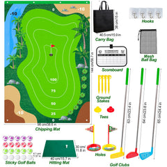 Liberry green hitting mat and chipping mat setup for realistic practice.