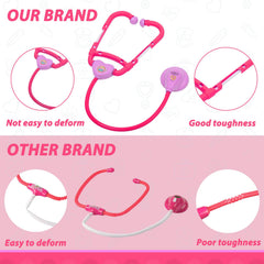 Liberry stethoscope enhances realistic doctor kit for creative role play.