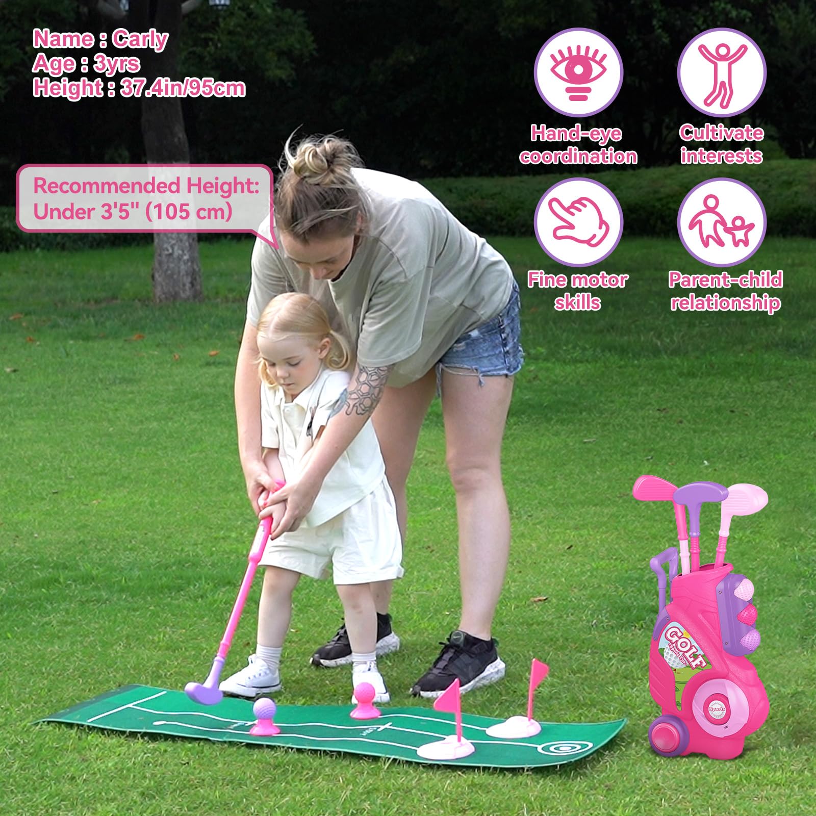 Liberry toddler golf putter left-handed compatible club for versatile play.