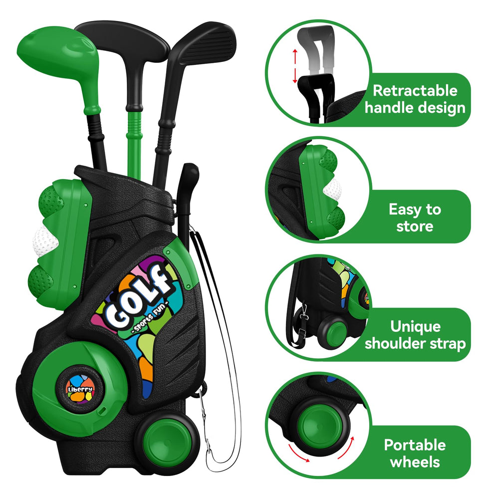 Liberry Toddler Golf Set balls with color contrast for targeting and fun.
