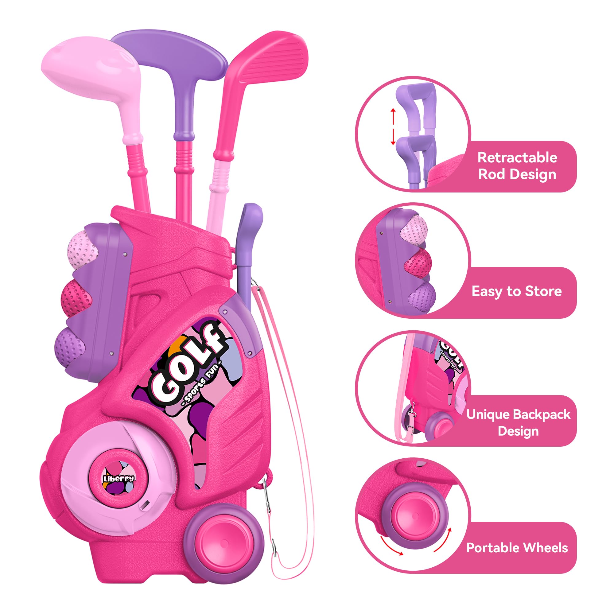 Liberry toddler golf set clubs designed for beginner balance and feel.
