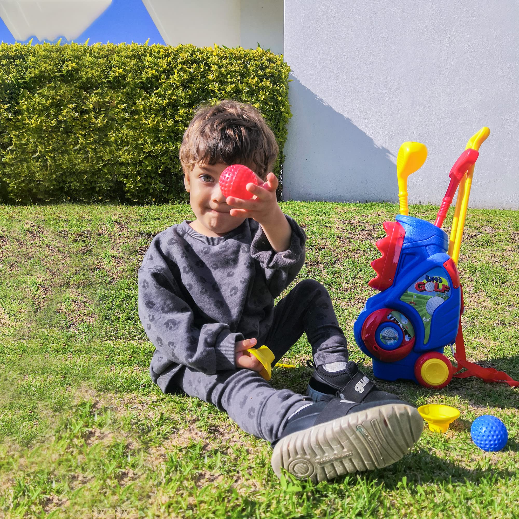 Liberry golf toy is suitable indoors or outdoors for growing skills.