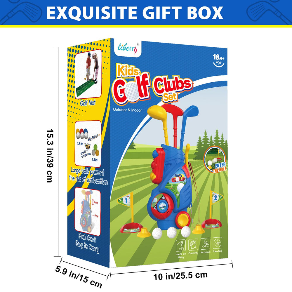 Liberry toddler golf set suitable for indoor and outdoor play.