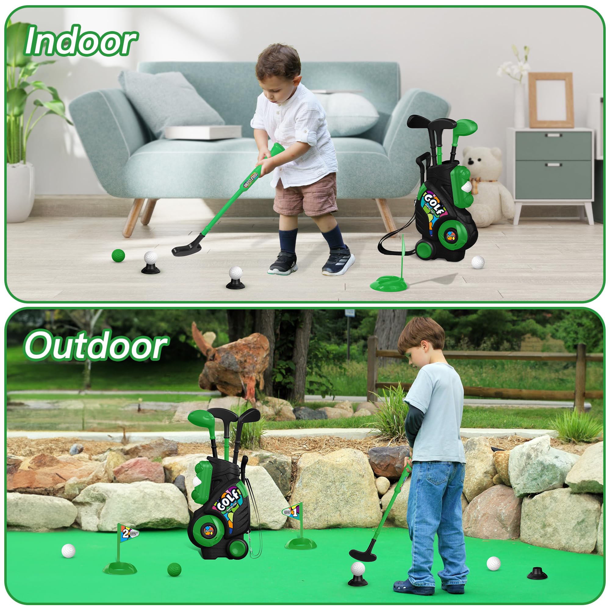 Outdoor play with Liberry toddler golf set in the backyard