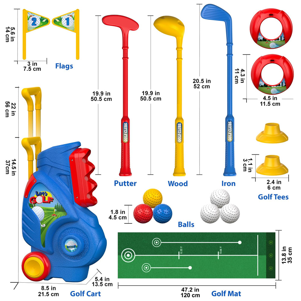 Liberry putter club promotes precise short-game practice for toddlers.