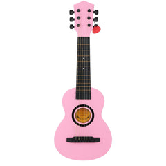 Liberty Imports 23-inch pink kid's guitar front view showing beginner-friendly design