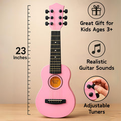 Liberty Imports pink 23-inch guitar with pick included
