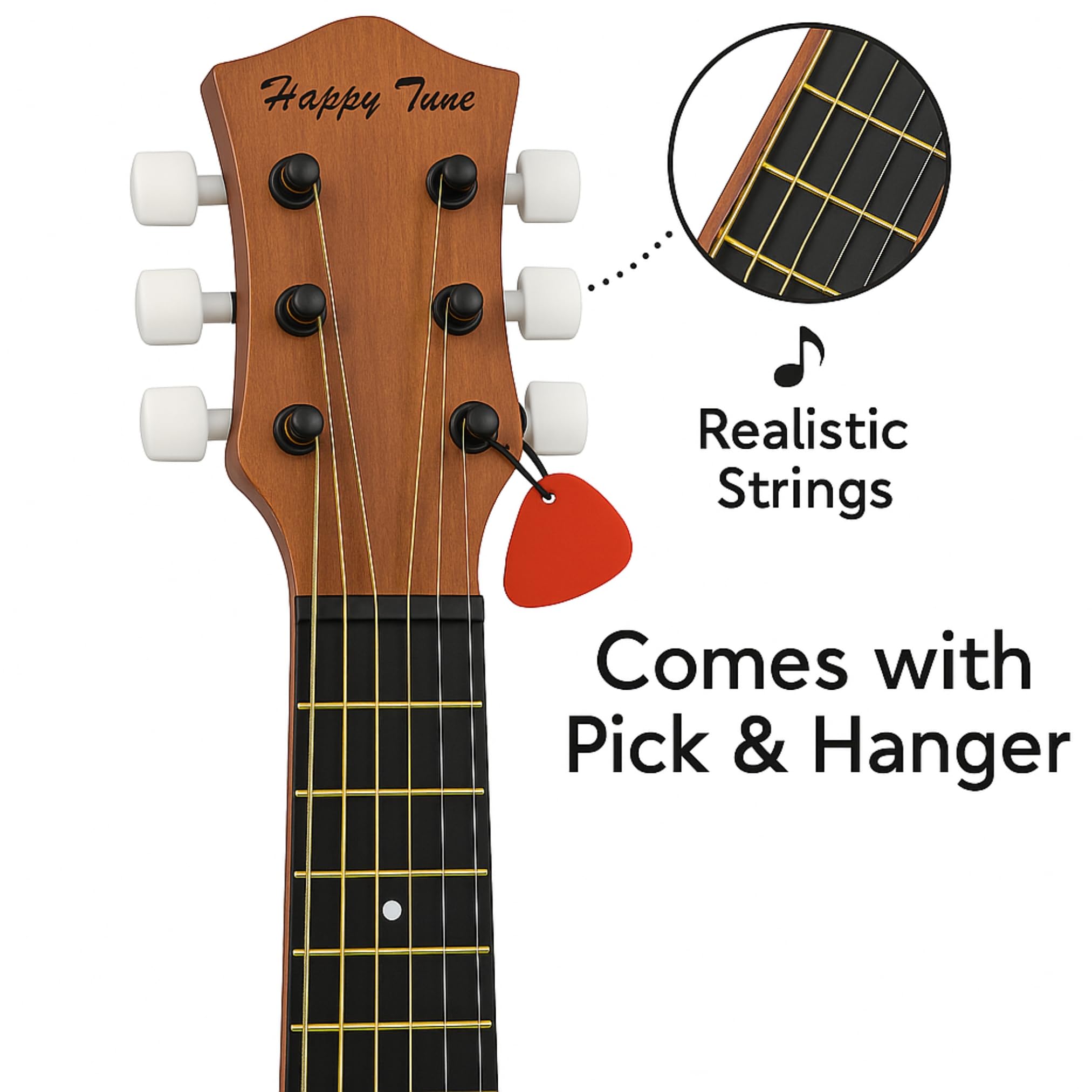 Liberty Imports 23-inch kids guitar back view in brown, compact design.