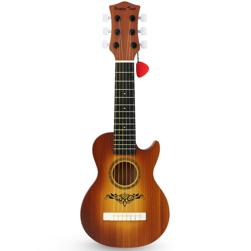 Liberty Imports 23-inch kids guitar front view in brown, perfect for beginners.