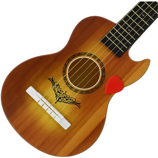 Liberty Imports 23-inch kids guitar side view in brown, easy to hold.