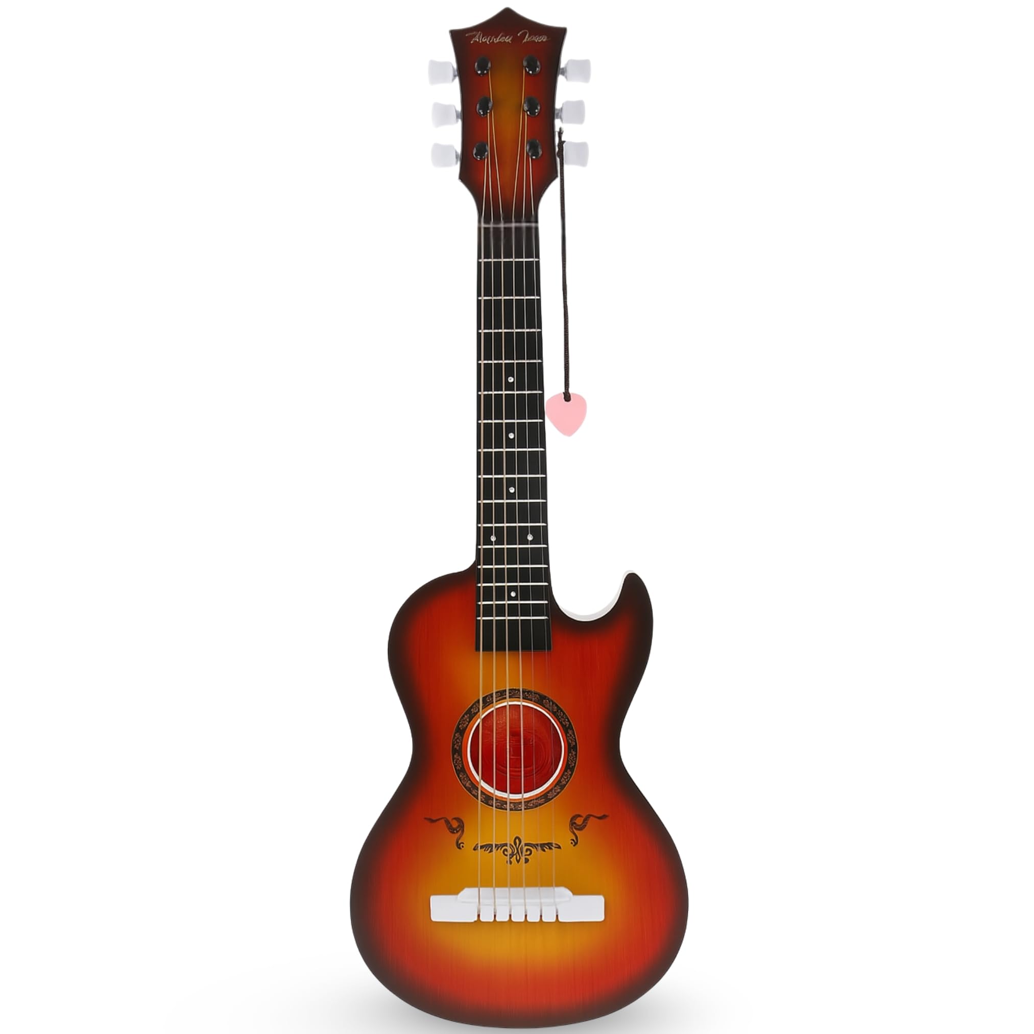 Liberty Imports 23-inch kids guitar front view shows a bright cherry sunburst finish ideal for beginners.