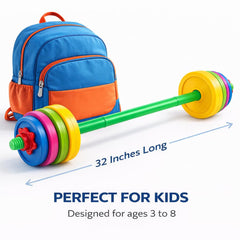 32-inch lightweight barbell is beginner-friendly for ages 3 to 8.