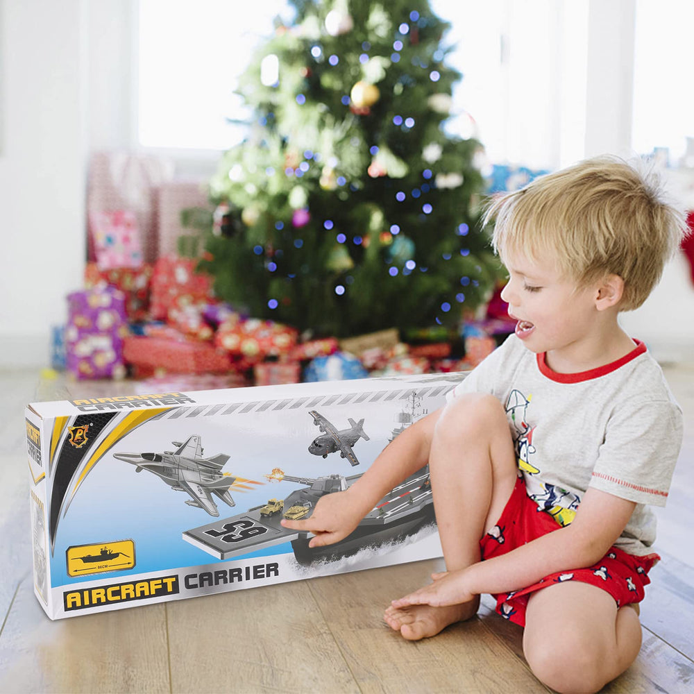 Liberty Imports 33-Inch Aircraft Carrier detailed surface texture enhances realistic pretend play