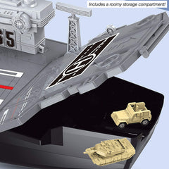 Liberty Imports 33-Inch Aircraft Carrier open compartment showing roomy storage and figures