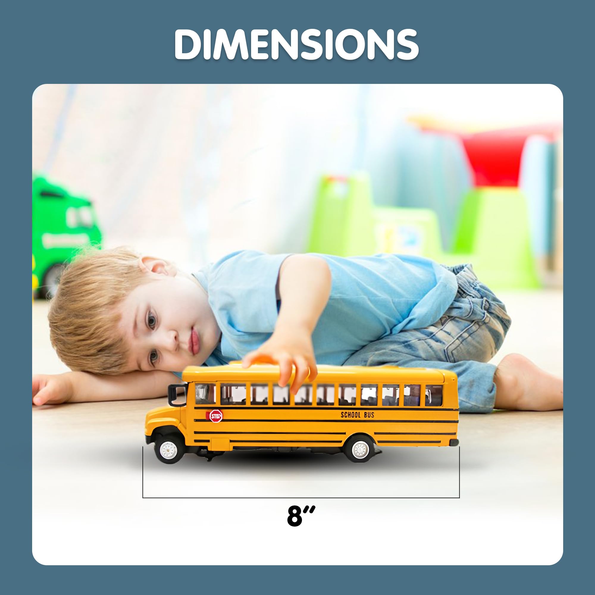 Liberty Imports 8-inch yellow school bus, ideal for collectors and imaginative play.