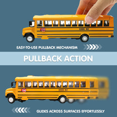 Liberty Imports pullback bus, no batteries needed, easy fast fun.